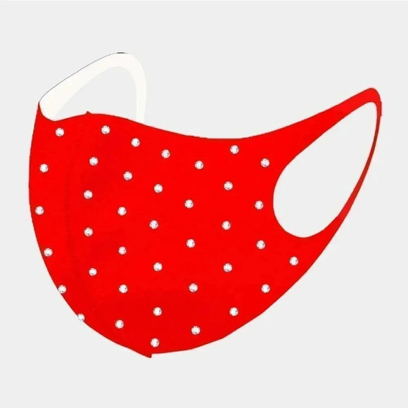 Red w/Rhinestones Fashion Mask - Picture 1 of 2